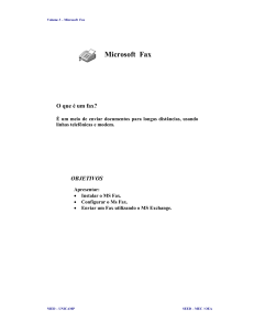 Volume 3 – Microsoft Fax Instalando o Ms Fax Para instalar o Ms