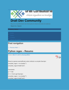 Python regex - Resumo : Drall Dev Community : http://devblog.drall