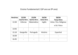 Ensino Fundamental 2 (6º ano ao 9º ano) Horários 22/04 Quarta