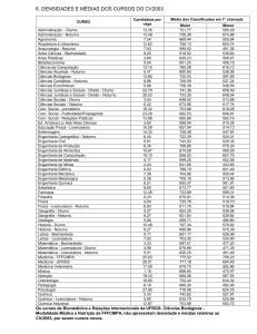 6. densidades e médias dos cursos do cv2003