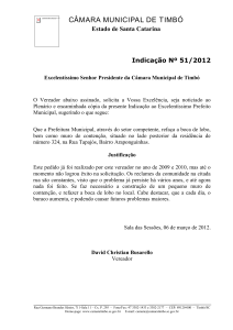 Indicação Nº 51/2012 - Câmara Municipal de Timbó