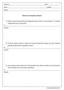 Situações problema de matemática – 3º ou 4º ano