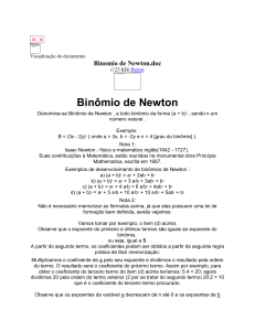 Binomio de Newton - Matemática - VanguardaCultural