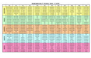 HORÁRIO DO 3° TURNO 2010
