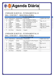 Mo UNIDADE ILHOTAS - FUNDAMENTAL II DIA: 15/05/2017