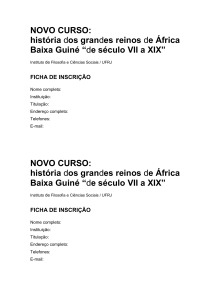 Inscrição Reinos da África