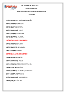 Calendário de vca`s 2015