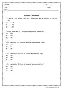 Atividade de matemática: Porcentagem – 4º ou 5º ano