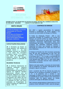 boletim epidemiológico - dengue - Secretaria de saúde da Paraíba