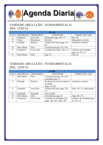 Agenda diaria 8º AT e 8° BT