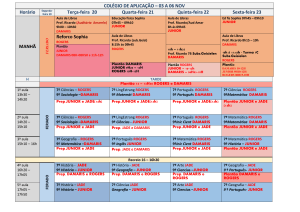 COLÉGIO DE APLICAÇÃO – 03 A 06 NOV Horário