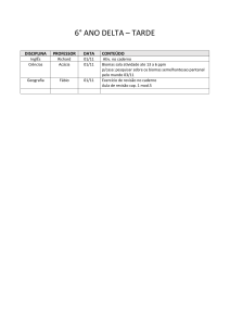 6° ANO DELTA – TARDE DISCIPLINA PROFESSOR DATA