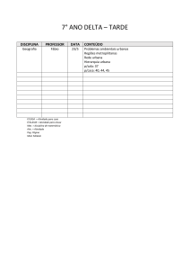 7° ANO DELTA – TARDE DISCIPLINA PROFESSOR DATA