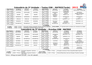 CALENDARIO Testes 3 Unid Matriz Tarde