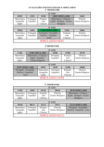 AVALIAÇÕES INSTITUCIONAIS E SIMULADOS 1º TRIMESTRE 8º