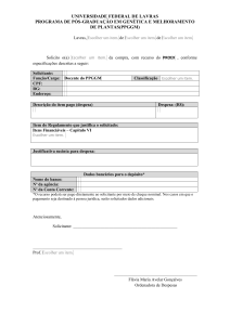Formulário para solicitação de compras