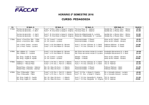 horário 2º semestre 2016