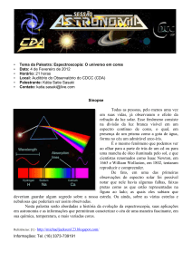 Espectroscopia: O Universo em Cores