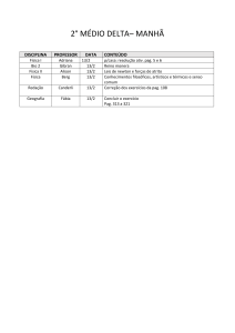 2° MÉDIO DELTA– MANHÃ DISCIPLINA PROFESSOR DATA