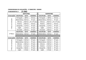 cronograma de avaliações 5º ano