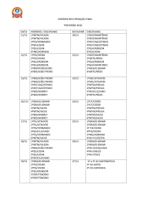 horário da recuperação final 3º ano