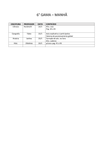 6° GAMA – MANHÃ DISCIPLINA PROFESSOR DATA CONTEÚDO