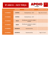 9º ano b – 23/5 terça