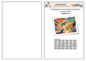 CALENDÁRIO 72A - Unasp-SP