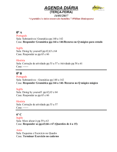 agenda diária (terça