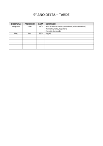 9° ANO DELTA – TARDE DISCIPLINA PROFESSOR DATA