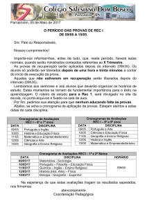 Comunicado sobre recuperação - FII e EM