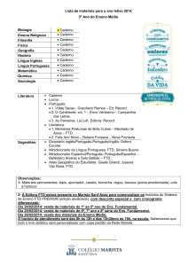 Lista de materiais para o ano letivo 2014 3º Ano do Ensino Médio