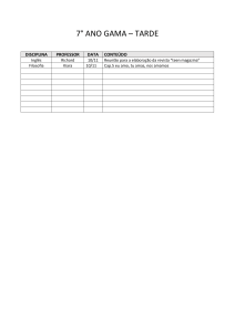 7° ANO GAMA – TARDE DISCIPLINA PROFESSOR DATA