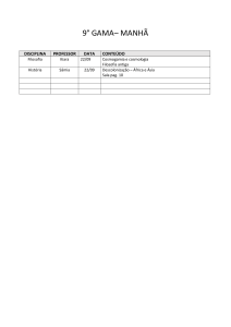 9° GAMA– MANHÃ DISCIPLINA PROFESSOR DATA CONTEÚDO