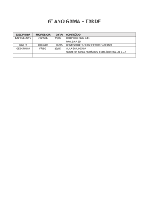 6° ANO GAMA – TARDE DISCIPLINA PROFESSOR DATA