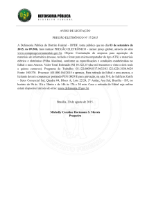Aviso de Licitação PE172015 - Defensoria Pública do Distrito Federal