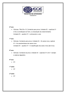 REGISTRO DE ATIVIDADES 10/04/2014 6º ano: Ciências: TMs 09 e