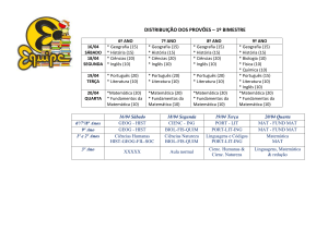 orário de provas – 1º Bim.