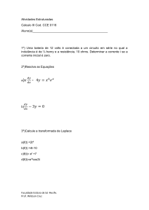 Atividades Estruturadas Cálculo III Cod. CCE 0116 Aluno(a) 1º