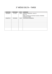 3° MÉDIO DELTA – TARDE DISCIPLINA PROFESSOR DATA