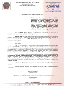 Decreto Homologação Proc. Seletivo 04.2013