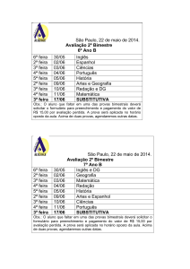 Avaliação 2º Bimestre 6º Ano B