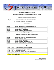 Cronograma de avaliação 6º e 7º ano FII