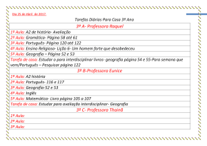 Dia 25 de Abril de 2017. Tarefas Diárias Para Casa 3º Ano 3º A