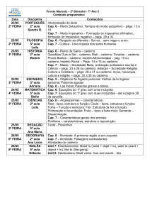 Provas Mensais – 2º Bimestre - 7º Ano C Conteúdo programático