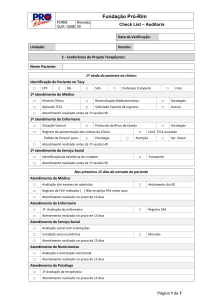 FORM QUA 026B - Check list Auditoria Clínica - Fundação Pró-Rim