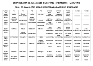 cronograma de avaliações bimestrais