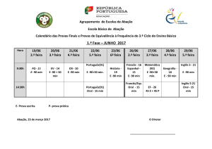 Calendário PF EEFEB -3.º Ciclo - Agrupamento de Escolas de Abação