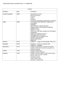 6º ANO Disciplina Data Conteúdos Língua Portuguesa 29/09