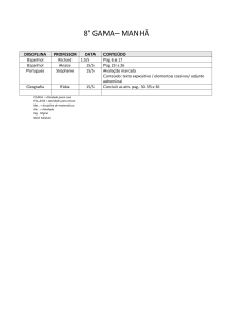 8° GAMA– MANHÃ DISCIPLINA PROFESSOR DATA CONTEÚDO